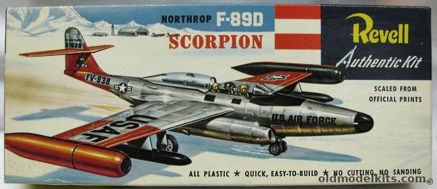 Revell 1/80 Northrop F-89D Scorpion - 'S' Issue with Early One-Piece Stand Arm, H221-89 plastic model kit